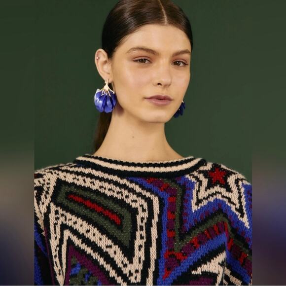 NWT Farm Rio Mystic Trip Oversized Wool Blend Sweater Knit Mini Dress Size XL - Picture 2 of 11